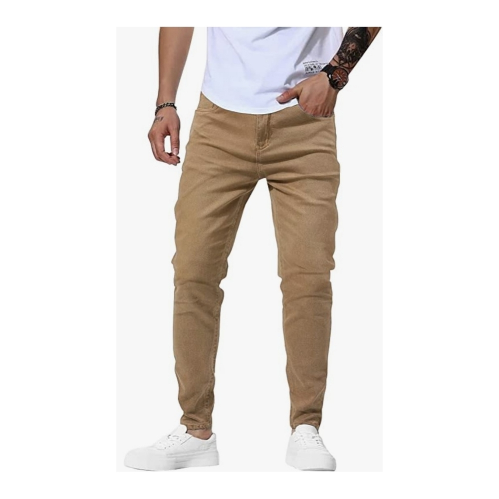Men's Slim Fit Super Skinny Khaki Denim Stretch Jeans Size 32 NWT